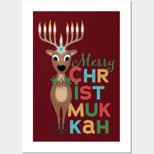 Merry Christmukkah Reindeer Posters and Art